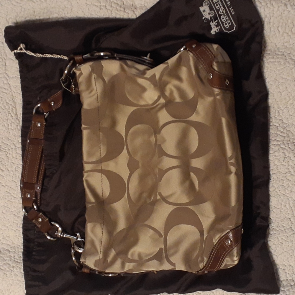 Coach handbag, beige/tan/brown